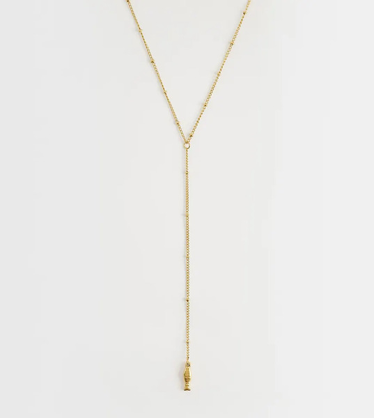  Lost Souls Collar Estilo Lariat Con Colgante De Pez De Acero Inoxidable Chapado En Oro De 18 Quilates De Lost Souls-dorado 