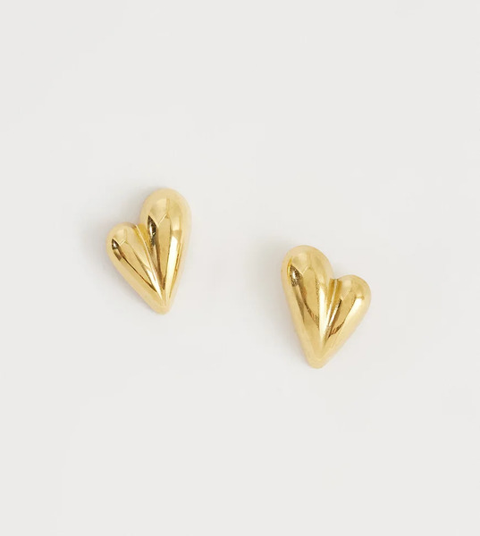  Lost Souls Pendientes De Aro En Forma De Corazón De Acero Inoxidable Chapado En Oro De 18 Quilates De Lost Souls-dorado 