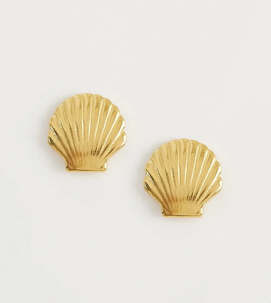  Lost Souls Pendientes De Botón Con Diseño De Conchas De Acero Inoxidable Chapado En Oro De 18 Quilates De Lost Souls-dorado 