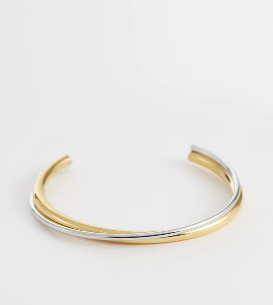  Lost Souls Pulsera Rígida En Tonos Metálicos Variados Con Diseño Entrelazado De Acero Inoxidable Chapado En Oro De 18 Quilates De Lost Souls-dorado 
