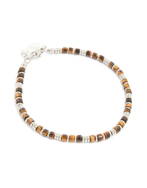  Lovisa Lovisa Men's - Pulsera Multicolor De Cuentas De Ojo De Tigre Y Acero Inoxidable Resistente Al Agua-negro 