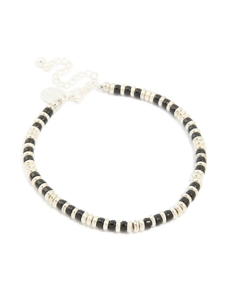  Lovisa Lovisa Men's - Pulsera Multicolor De Cuentas Pequeñas Semipreciosas Y Acero Inoxidable Resistente Al Agua-negro 