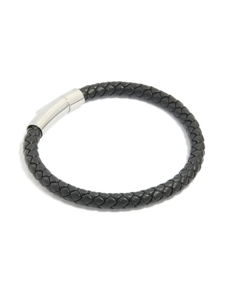  Lovisa Lovisa Men's - Pulsera Negra De Cordón Trenzado Con Detalles De Acero Inoxidable Resistente Al Agua-negro 