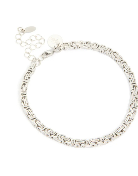  Lovisa Lovisa Men's - Pulsera Plateada De Eslabones Cuadrados De Acero Inoxidable Resistente Al Agua-plateado 