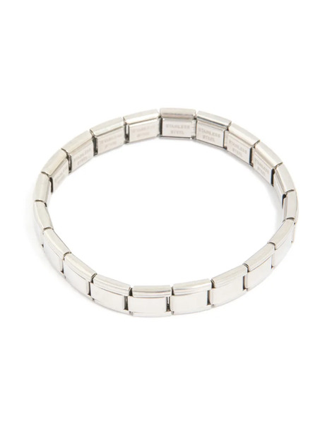  Lovisa Lovisa Men's - Pulsera Plateada Elástica De Cadena De Eslabones De Acero Inoxidable Resistente Al Agua-plateado 