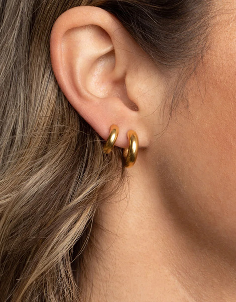  Lovisa Pack De Pendientes De Aro Dorados De Varios Tamaños De Acero Inoxidable Resistente Al Agua Chapados En Oro De Lovisa 