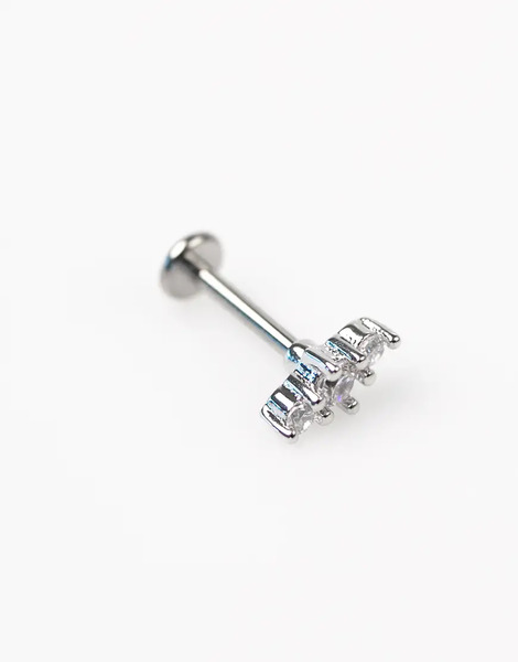  Lovisa Pack De Pendientes De Botón Plateados Con Diseño De Serpiente Texturizada Y Parte Trasera Plana De Titanio De Lovisa 