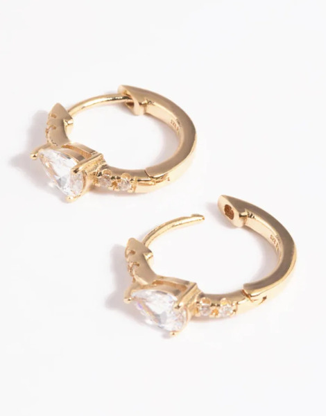  Lovisa Pendientes De Aro Pequeños Dorados De Plata De Ley Chapados En Oro Con Circonitas De Talla Marquesa De Lovisa 