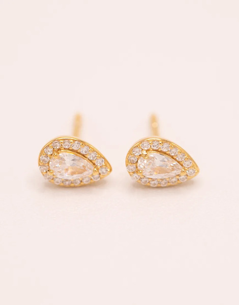  Lovisa Pendientes De Botón Dorados De Plata De Ley Chapados En Oro Con Diseño Tipo Halo De Circonitas De Lovisa 