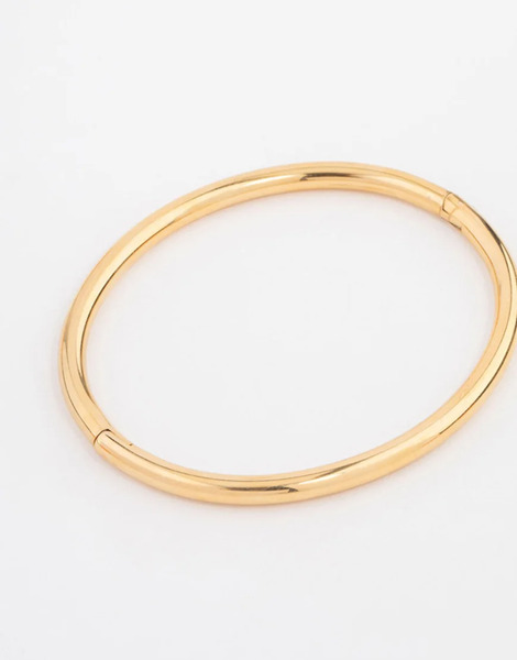  Lovisa Lovisa - Pulsera Dorada Rígida Sencilla Con Cierre De Bisagra De Acero Inoxidable Resistente Al Agua Chapado En Oro-dorado 