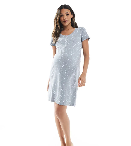  Mama.licious Camisón Gris Pastel Con Estampado De Corazones Y Diseño Para Lactancia De Mamalicious Maternity-azul Marino 