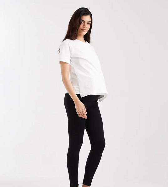  Mama.licious Leggings Deportivos Negros Sin Costuras Con Cintura Adaptable Para Después Del Embarazo De Mamalicious Maternity 