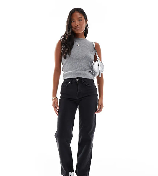  Miss Selfridge Petite Vaqueros De Pernera Recta Con Lavado Negro Y Bolsillo En Forma De Corazón De Miss Selfridge Petite-azul 
