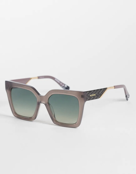  Missoni Sunglasses Missoni Sunglasses - Gafas De Sol Grises Cuadradas Extragrandes Con Lentes Marrón Grisáceo Degradadas 
