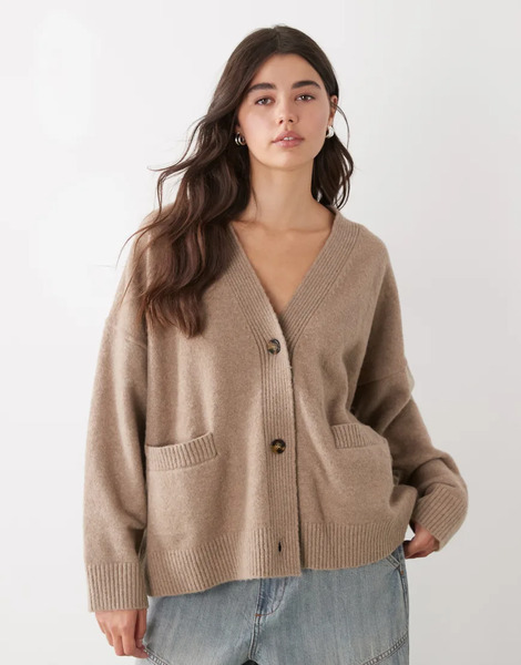  Monki Cárdigan Marrón Extragrande De Monki-brown 