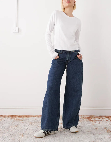  Monki Vaqueros Azules De Pernera Ancha Con Lavado Medio De Monki 