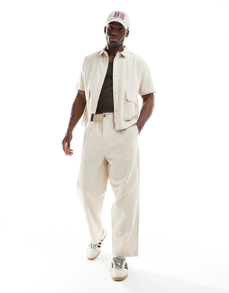  Native Youth Pantalones Color Crema Holgados Con Bordados Cornely De Lino De Native Youth (parte De Un Conjunto)-neutro 