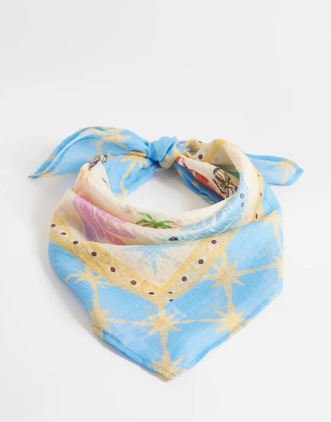  Never Fully Dressed Bandana Con Estampado Místico De Manos De Never Fully Dressed-azul 