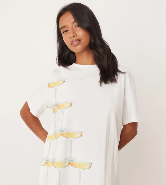  Never Fully Dressed Camiseta Blanca Con Estampado De Cócteles De Never Fully Dressed Petite (parte De Un Conjunto)-blanco 