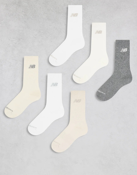  New Balance Pack De 6 Pares De Calcetines Deportivos De Tonos Neutros Everuday Seasonal De New Balance-multicolor 