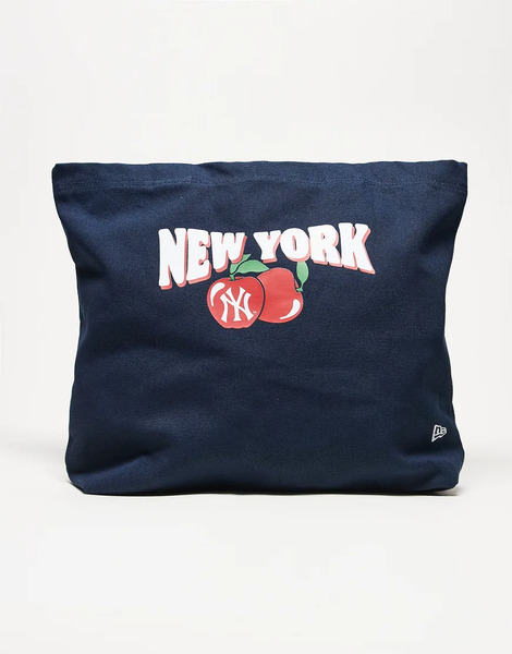  New Era Bolso Tote Azul Marino Para Mujer Con Estampado Gráfico De Frutas Y Logo De Los Ny Yankees De New Era 