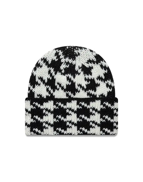  New Era Gorro Negro Y Blanco Con Estampado De Pata De Gallo De Punto Grueso Para Mujer De New Era-multicolor 