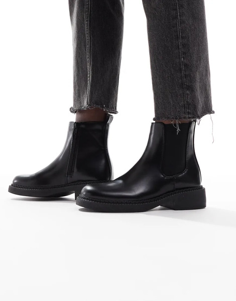  New Look Botines Chelsea Negros Con Puntera Cuadrada De New Look 