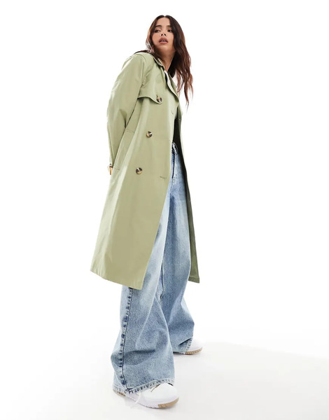  New Look Gabardina Caqui Claro De New Look-verde 