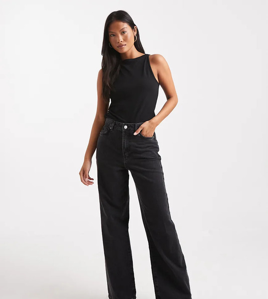  New Look Petite Vaqueros Negros De Pernera Ancha Adalae De New Look Petite 