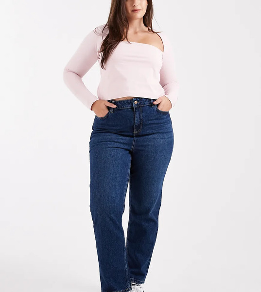 New Look Plus Vaqueros Color Azul Medio Rectos De New Look Curve 