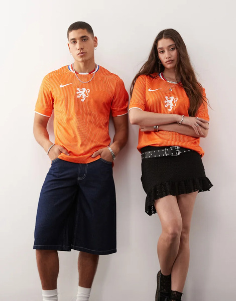  Nike Football Camiseta Naranja Con Diseño De La Primera Equipación De La Selección De Holanda Euro 2025 De Nike Football-negro 