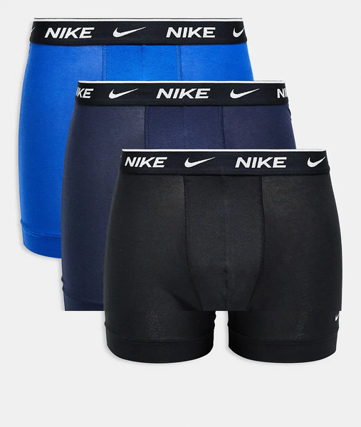  Nike Pack De 3 Calzoncillos Bóxer De Color Negro Y Azul Elásticos De Algodón Everyday Cotton Stretch De Nike 