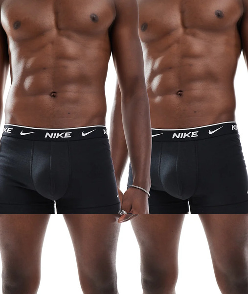  Nike Pack De 2 Calzoncillos Bóxer De Color Negro Y Azul Marino Elásticos De Algodón Everyday Cotton Stretch De Nike 