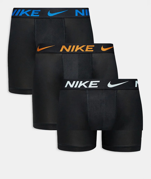  Nike Pack De 3 Calzoncillos Bóxer Negros Básicos Con Cinturillas Con Logo De Colores De Microfibra Essential Microfibre De Nike 