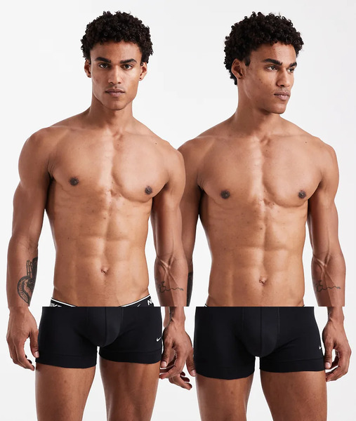 Nike Pack De 2 Calzoncillos Bóxer Negros Básicos Elásticos Básicos De Algodón Essential Cotton Stretch De Nike 