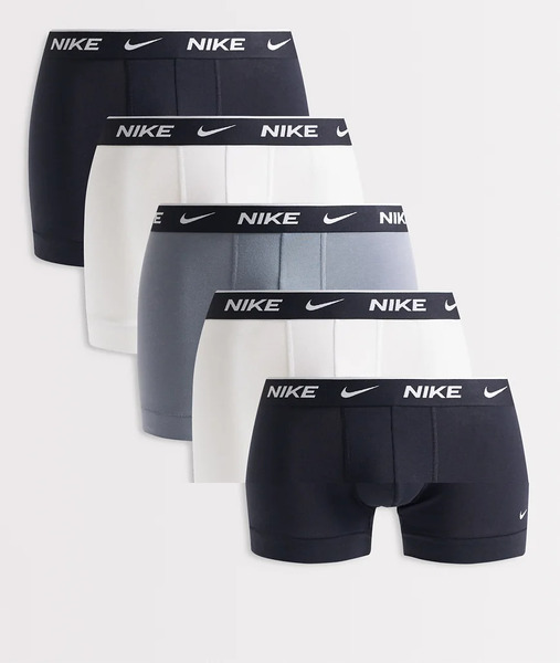  Nike Pack De 5 Calzoncillos De Color Negro, Blanco Y Gris Básicos De Algodón Essential Cotton De Nike-multicolor 