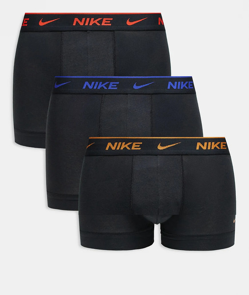 Nike Pack De 3 Calzoncillos Negros Con Cinturillas De Color Azul, Amarillo Y Rojo Everyday Cotton Stretch De Nike 