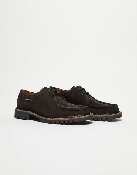 Noak Zapatos Marrones De Cuero Con Detalles En Relieve, Cordones Y Bandeleta Elaborados En Portugal De Noak-brown 