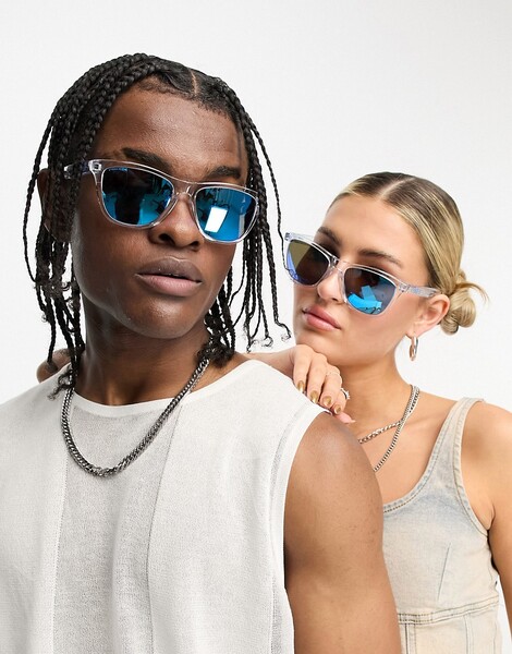  Oakley Gafas De Sol Transparentes Con Lentes Azul Reflectantes Cuadradas Para Festivales Frogskins De Oakley 