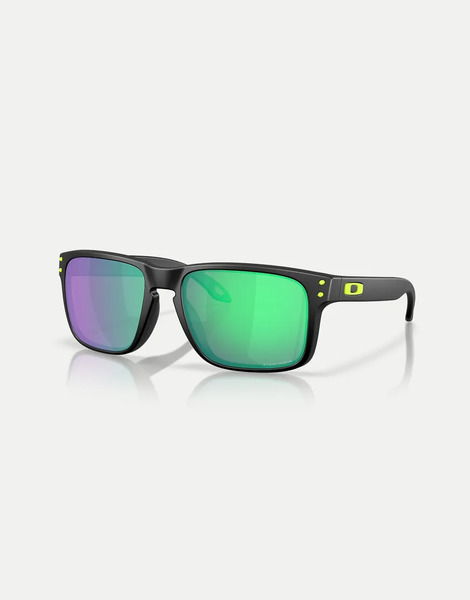  Oakley Oakley - Holbrook & Trade; Court Collection - Gafas De Sol Negro Mate Cuadradas Con Lentes Verdes Efecto Espejo 