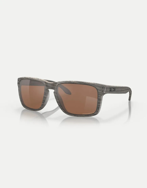  Oakley Oakley - Holbrook & Trade; - Gafas De Sol Marrón Efecto Madera Cuadradas Extragrandes Con Lentes Marrones Efecto Espejo Polarizadas 