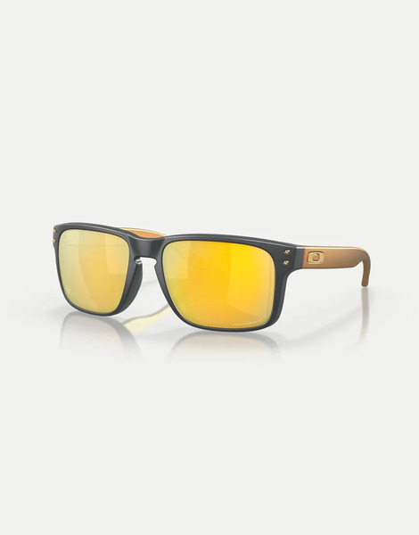  Oakley Oakley - Holbrook & Trade; - Gafas De Sol Negro Mate Cuadradas Con Lentes Doradas Efecto Espejo Polarizadas 