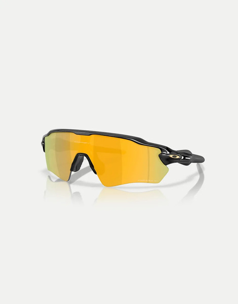  Oakley Oakley - Radar® Ev Path® - Gafas De Sol Negro Lustroso Rectangulares Con Lentes Doradas Efecto Espejo Polarizadas 