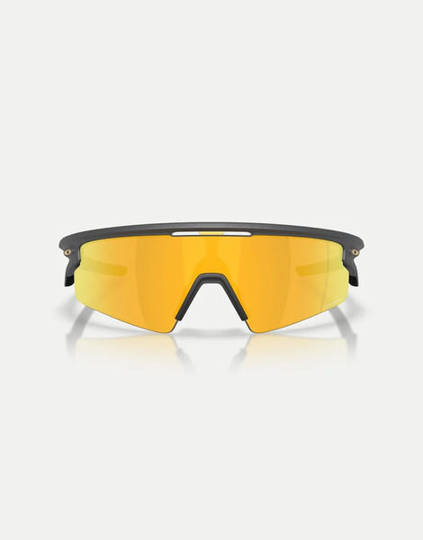  Oakley Oakley - Sphaera & Trade; Strike - Gafas De Sol Negro Mate Rectangulares Con Lentes Doradas Polarizadas Efecto Espejo 