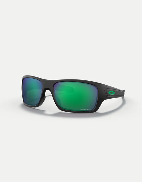 Oakley Oakley - Turbine - Gafas De Sol Negro Mate Rectangulares Con Lentes Verdes Polarizadas Efecto Espejo 