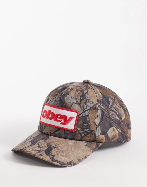  Obey Gorra Con Diseño De Cinco Paneles, Estampado De Camuflaje Y Botones De Presión Ranch De Obey-multicolor 