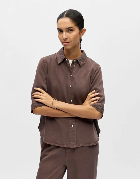  Object Object - Camisa Vaquera Marrón Foca 