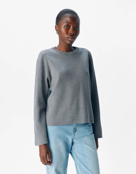  Object Jersey Gris Medio Jaspeado De Punto De Object 