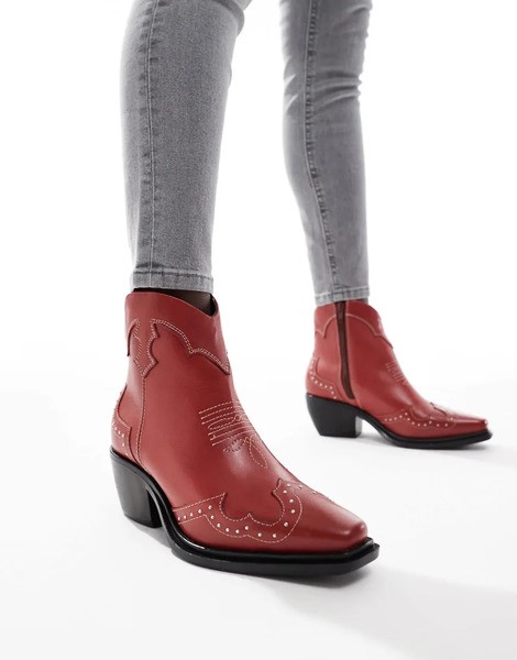  Off The Hook Botines Rojos De Cuero Grange De Off The Hook 