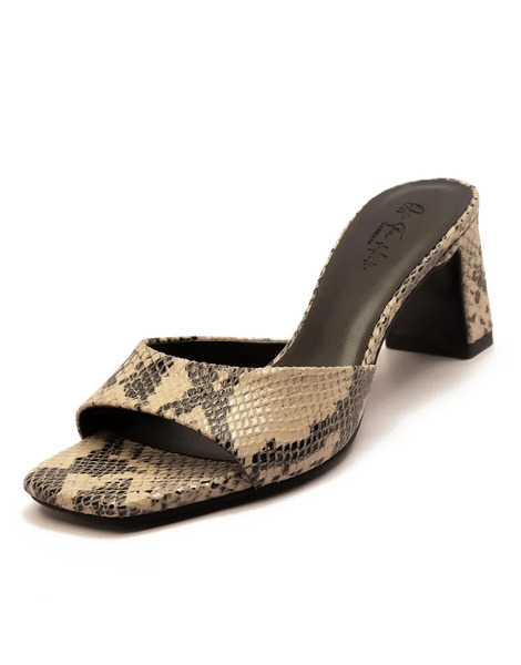  Off The Hook Sandalias Efecto Piel De Serpiente Para Mujer Con Tacón Grueso De Ante Park De Off The Hook-multicolor 
